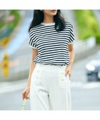 【23区/NIJYUSANKU】の【洗える/好評につき新色追加】レーヨンポリエステルストレッチ プルオーバー ニット オフ×ダークネイビーボーダー|ID: prp329100004524205 ipo3291000000032002354