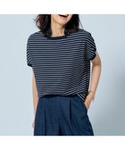 【23区/NIJYUSANKU】の【洗える/好評につき新色追加】レーヨンポリエステルストレッチ プルオーバー ニット ネイビー×オフボーダー|ID: prp329100004524205 ipo3291000000032002358