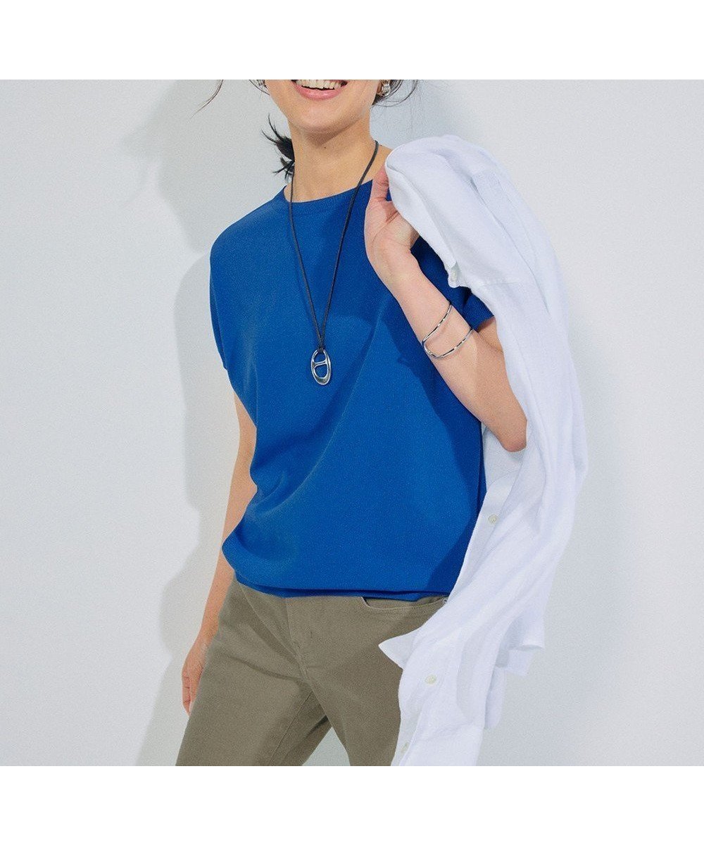 【23区/NIJYUSANKU】の【洗える/好評につき新色追加】レーヨンポリエステルストレッチ プルオーバー ニット インテリア・キッズ・メンズ・レディースファッション・服の通販 founy(ファニー) 　ファッション　Fashion　レディースファッション　WOMEN　トップス・カットソー　Tops/Tshirt　ニット　Knit Tops　プルオーバー　Pullover　イエロー　Yellow　オレンジ　Orange　春　Spring　洗える　Washable　カーディガン　Cardigan　ジャケット　Jacket　ストレッチ　Stretch　セーター　Sweater　人気　Popularity　フレア　Flare　ベーシック　Basic　ボーダー　Border　半袖　Short Sleeve　無地　Plain Color　リラックス　Relax　S/S・春夏　Ss・Spring/Summer　おすすめ　Recommend　夏　Summer　2023春夏・S/S　Ss,Spring/Summer,2023　2023年　2023　ビジネス 仕事 通勤　Business　ブルー系|ID: prp329100004524205 ipo3291000000032002370