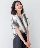 【23区/NIJYUSANKU】の【洗える】Armor-lux スムース 半袖 カットソー ブラック×オフボーダー|ID: prp329100004524245 ipo3291000000032002443