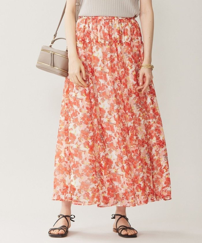 【自由区/JIYU-KU】の【ウエストゴム・洗える】オルタンシアフルールプリント スカート インテリア・キッズ・メンズ・レディースファッション・服の通販 founy(ファニー) https://founy.com/ ファッション Fashion レディースファッション Fashion for Women スカート Skirts 春 Spring 洗える Machine Washable ギャザー Gathered, Ruffled 傘 Umbrella, Parasol 切替 Switching, Contrast Panel シフォン Chiffon, Lightweight Fabric シルク Silk, 100% Silk プリント Print, Printed Pattern モチーフ Motif, Design Theme 無地 Plain, Solid Color S/S・春夏 SS, Spring/Summer, Warm Season 夏 Summer |ID: prp329100004524280 ipo3291000000034192345