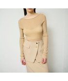 【グレース コンチネンタル/GRACE CONTINENTAL】のラメシアーリブニットトップ ベージュ|ID: prp329100004524290 ipo3291000000032002617