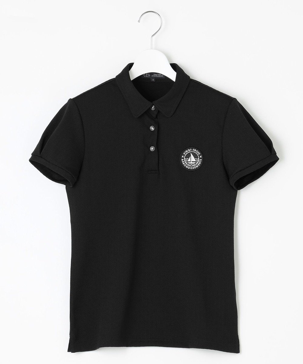 【23区 ゴルフ/NIJYUSANKU GOLF】の【WOMEN】【UVケア】ストレッチタックジャガード 半袖シャツ 通気性に優れて涼やか! インテリア・キッズ・メンズ・レディースファッション・服の通販 founy(ファニー) 　ファッション　Fashion　レディースファッション　WOMEN　トップス・カットソー　Tops/Tshirt　シャツ/ブラウス　Shirts/Blouses　ポロシャツ　Polo Shirts　ポロシャツ　Polo Shirt　モチーフ　Motif　半袖　Short Sleeve　夏　Summer　春　Spring　S/S・春夏　Ss・Spring/Summer　ブラック系|ID: prp329100004524354 ipo3291000000032002878