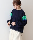 【アメリカンホリック/AMERICAN HOLIC】の異素材ドロストラインスウェット Navy|ID: prp329100004524358 ipo3291000000032002905