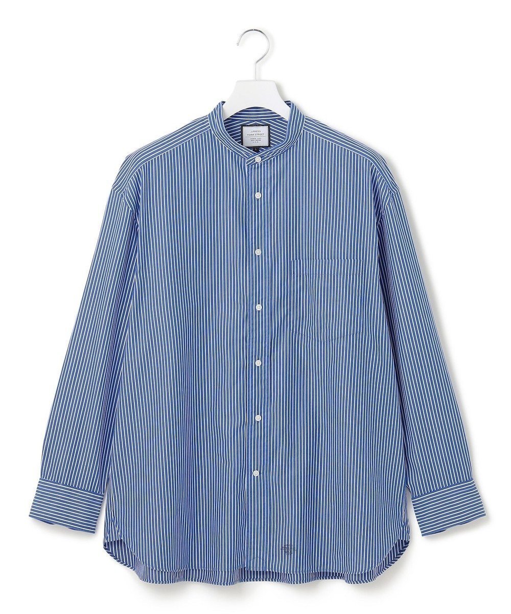 【ジェイプレスヨークストリート/J.PRESS YORK STREET】の【UNISEX】ストライプ バンドカラーシャツ インテリア・キッズ・メンズ・レディースファッション・服の通販 founy(ファニー) 　ファッション　Fashion　レディースファッション　Fashion for Women　トップス・カットソー　Cut & Sew Tops　シャツ・ブラウス・オフィスカジュアル　Elegant Blouses & Button-Ups　ユニセックス　Unisex, Genderless　おすすめ　Recommended / Our Picks　インナー　Innerwear　ストライプ　Stripe, Striped Pattern　A/W・秋冬　Autumn/Winter　ブルー系1|ID: prp329100004524400 ipo3291000000033529294