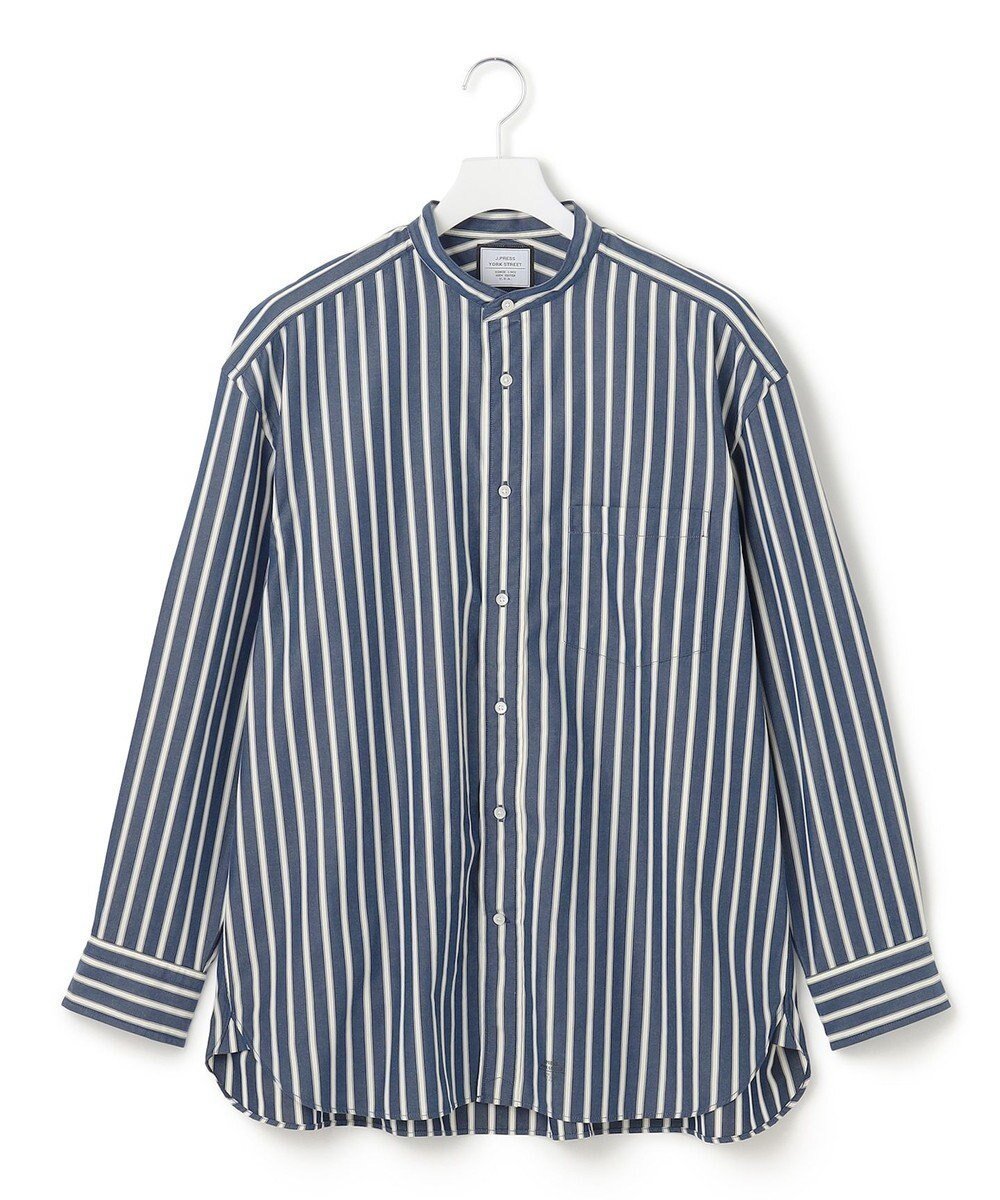 【ジェイプレスヨークストリート/J.PRESS YORK STREET】の【UNISEX】ストライプ バンドカラーシャツ インテリア・キッズ・メンズ・レディースファッション・服の通販 founy(ファニー) 　ファッション　Fashion　レディースファッション　Fashion for Women　トップス・カットソー　Cut & Sew Tops　シャツ・ブラウス・オフィスカジュアル　Elegant Blouses & Button-Ups　ユニセックス　Unisex, Genderless　おすすめ　Recommended / Our Picks　インナー　Innerwear　ストライプ　Stripe, Striped Pattern　A/W・秋冬　Autumn/Winter　ネイビー系1|ID: prp329100004524400 ipo3291000000033529295