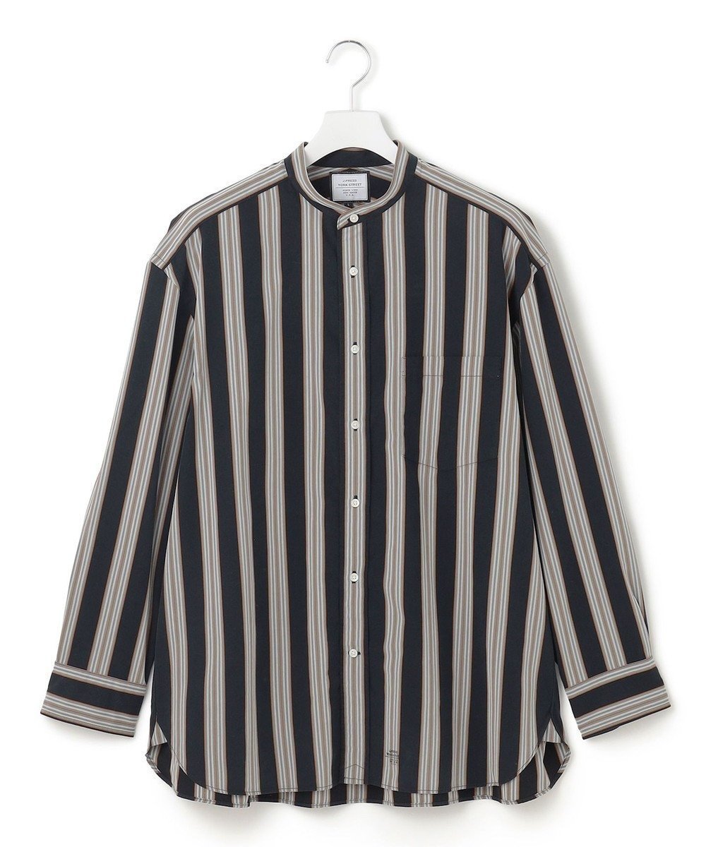 【ジェイプレスヨークストリート/J.PRESS YORK STREET】の【UNISEX】ストライプ バンドカラーシャツ インテリア・キッズ・メンズ・レディースファッション・服の通販 founy(ファニー) 　ファッション　Fashion　レディースファッション　Fashion for Women　トップス・カットソー　Cut & Sew Tops　シャツ・ブラウス・オフィスカジュアル　Elegant Blouses & Button-Ups　ユニセックス　Unisex, Genderless　おすすめ　Recommended / Our Picks　インナー　Innerwear　ストライプ　Stripe, Striped Pattern　A/W・秋冬　Autumn/Winter　ネイビー系2|ID: prp329100004524400 ipo3291000000033529297