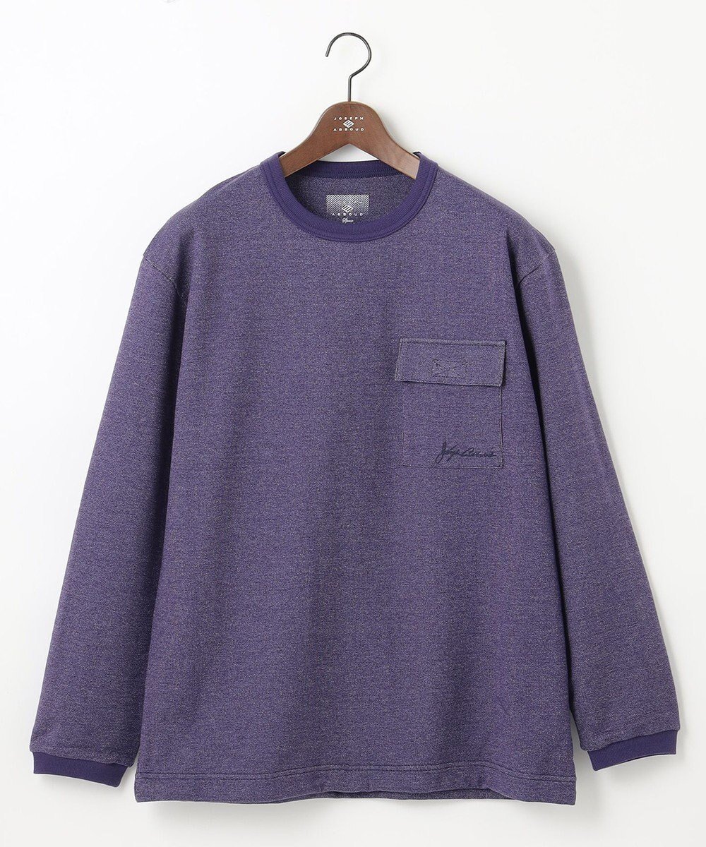 【ジョセフ アブード マウンテン/JOSEPH ABBOUD MOUNTAIN】の【SPACE/UNISEX】オーガニックコットン使用 ヴィンテージインレー Tシャツ インテリア・キッズ・メンズ・レディースファッション・服の通販 founy(ファニー) 　ファッション　Fashion　レディースファッション　WOMEN　トップス・カットソー　Tops/Tshirt　シャツ/ブラウス　Shirts/Blouses　ロング / Tシャツ　T-Shirts　カットソー　Cut and Sewn　春　Spring　カットソー　Cut And Sew　スウェット　Sweat　フラップ　Flap　ポケット　Pocket　メランジ　Melange　ユニセックス　Unisex　リラックス　Relax　S/S・春夏　Ss・Spring/Summer　夏　Summer　パープル系|ID: prp329100004524549 ipo3291000000032003667