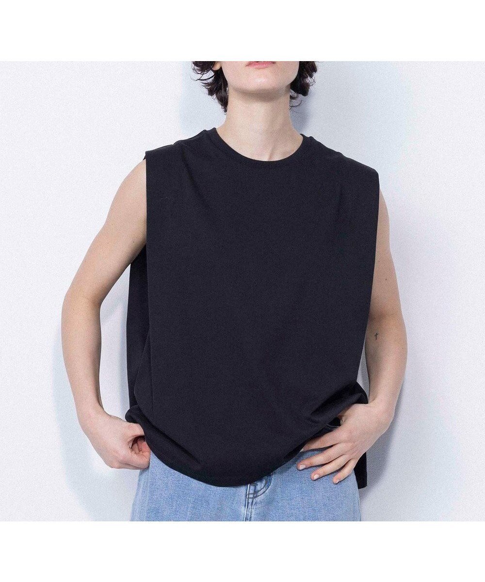 【ネイヴ/NAVE】の【ReNAVE・洗える/接触冷感/UVケア】ファンクションT ノースリーブ インテリア・キッズ・メンズ・レディースファッション・服の通販 founy(ファニー) 　雑誌掲載アイテム　Magazine Picks & Fashion Features　ファッション雑誌　Fashion Magazines　ストーリィ　STORY　ファッション　Fashion　レディースファッション　Fashion for Women　トップス・カットソー　Cut & Sew Tops　キャミソール&ノースリーブ　Camisoles & Sleeveless Tops　シャツ・ブラウス・オフィスカジュアル　Elegant Blouses & Button-Ups　ロングTシャツ・Tシャツ　Longline T-Shirts & Tees　カットソー・ベーシックTシャツ　Cut-and-Sewn Tops / Stretch Tees & Basics　春　Spring　洗える　Machine Washable　カットソー　Cut and Sewn Top　7月号　July Issue　雑誌　Magazine, Fashion Magazine　ノースリーブ　Sleeveless, No-Sleeve　8月号　August Issue, Aug. Edition　S/S・春夏　SS, Spring/Summer, Warm Season　夏　Summer　エレガント 上品　Elegant　ブラック系|ID: prp329100004524598 ipo3291000000034931376
