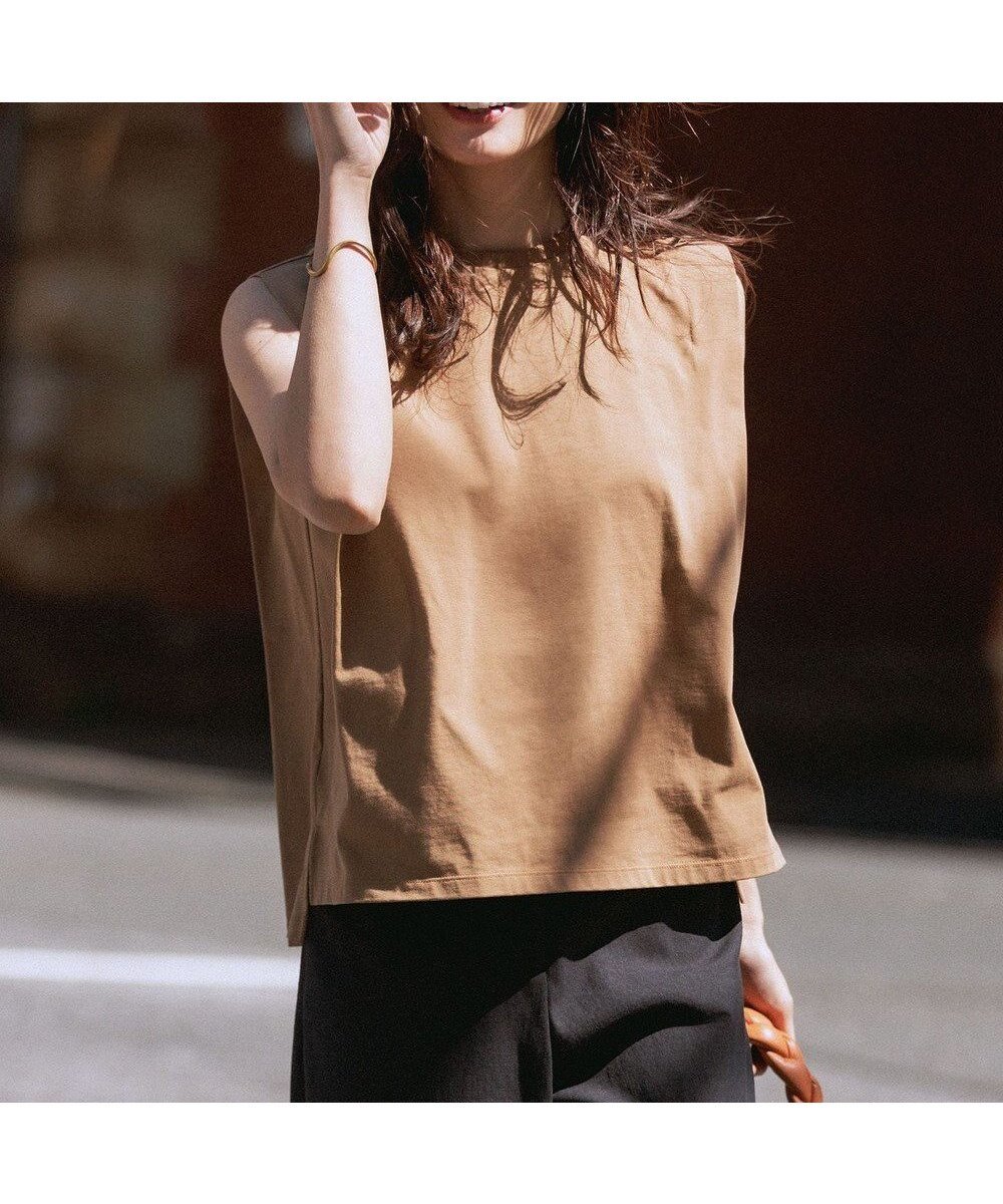 【ネイヴ/NAVE】の【ReNAVE・洗える/接触冷感/UVケア】ファンクションT ノースリーブ インテリア・キッズ・メンズ・レディースファッション・服の通販 founy(ファニー) 　雑誌掲載アイテム　Magazine Picks & Fashion Features　ファッション雑誌　Fashion Magazines　ストーリィ　STORY　ファッション　Fashion　レディースファッション　Fashion for Women　トップス・カットソー　Cut & Sew Tops　キャミソール&ノースリーブ　Camisoles & Sleeveless Tops　シャツ・ブラウス・オフィスカジュアル　Elegant Blouses & Button-Ups　ロングTシャツ・Tシャツ　Longline T-Shirts & Tees　カットソー・ベーシックTシャツ　Cut-and-Sewn Tops / Stretch Tees & Basics　春　Spring　洗える　Machine Washable　カットソー　Cut and Sewn Top　7月号　July Issue　雑誌　Magazine, Fashion Magazine　ノースリーブ　Sleeveless, No-Sleeve　8月号　August Issue, Aug. Edition　S/S・春夏　SS, Spring/Summer, Warm Season　夏　Summer　エレガント 上品　Elegant　キャメル系|ID: prp329100004524598 ipo3291000000034931378