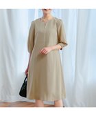 【ティアクラッセ/Tiaclasse】の【洗える】パール付きタックスリーブワンピース ベージュ|ID: prp329100004524650 ipo3291000000032665930