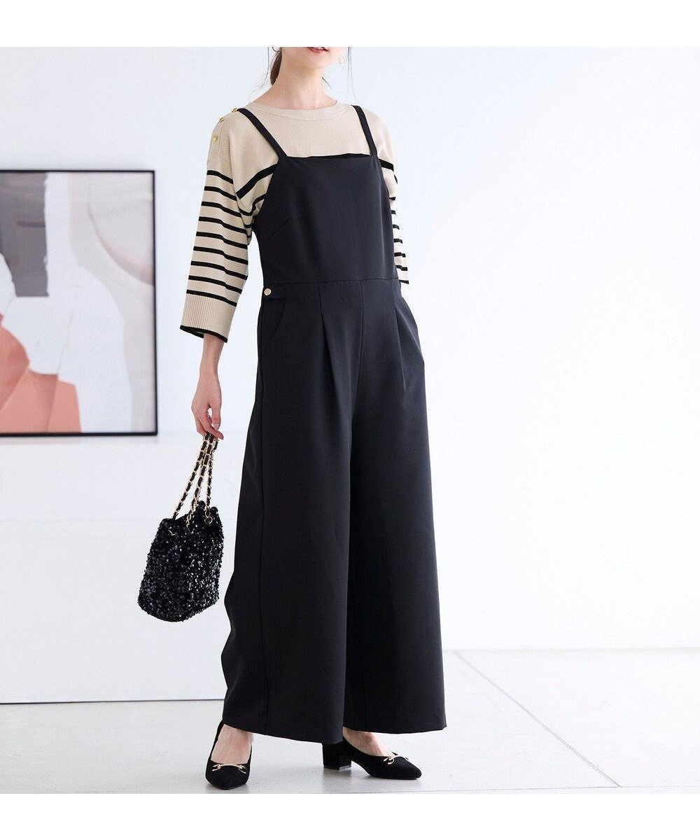 【エニィ スィス/any SiS】の【洗える】オールインワン サロペット インテリア・キッズ・メンズ・レディースファッション・服の通販 founy(ファニー) 　ファッション　Fashion　レディースファッション　WOMEN　ワンピース　Dress　オールインワン ワンピース　All In One Dress　サロペット　Salopette　インナー　Inner　洗える　Washable　サロペット　Overalls　シャーリング　Shirring　ジャケット　Jacket　スクエア　Square　ツイル　Twill　トレンド　Trend　フェミニン　Feminine　ポケット　Pocket　冬　Winter　A/W・秋冬　Aw・Autumn/Winter・Fw・Fall-Winter　再入荷　Restock/Back In Stock/Re Arrival　おすすめ　Recommend　エレガント 上品　Elegant　ビジネス 仕事 通勤　Business　ブラック|ID: prp329100004524684 ipo3291000000032004195