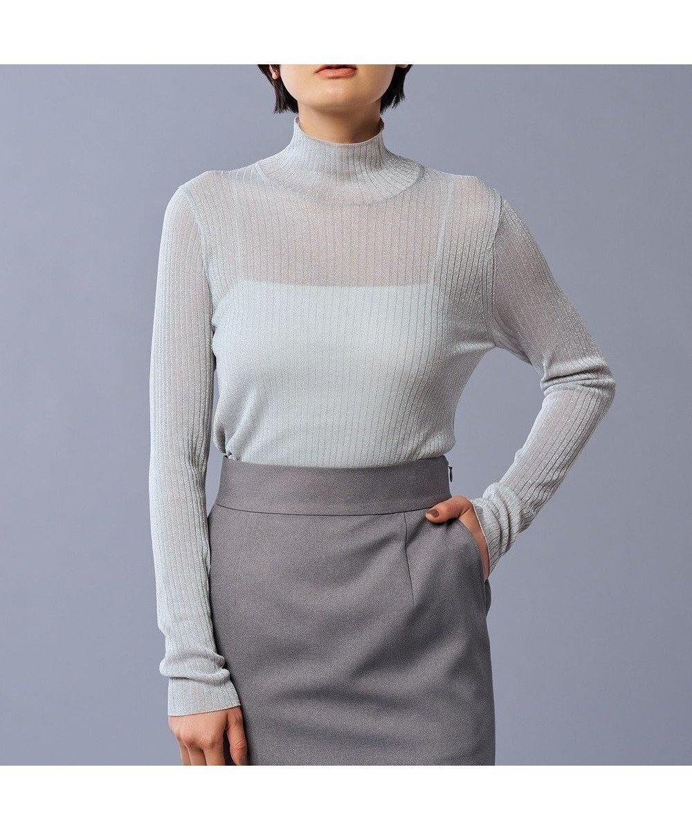 【アンクレイヴ/uncrave】の【手洗い可】ラメ シアー ハイネック ニット(uncrave STANDARD) インテリア・キッズ・メンズ・レディースファッション・服の通販 founy(ファニー) 　ファッション　Fashion　レディースファッション　WOMEN　トップス・カットソー　Tops/Tshirt　ニット　Knit Tops　カーディガン　Cardigan　シアー　Sheer　セーター　Sweater　ハイネック　High Neck　ベーシック　Basic　エレガント 上品　Elegant　夏　Summer　S/S・春夏　Ss・Spring/Summer　A/W・秋冬　Aw・Autumn/Winter・Fw・Fall-Winter　シルバー|ID: prp329100004524705 ipo3291000000032004283