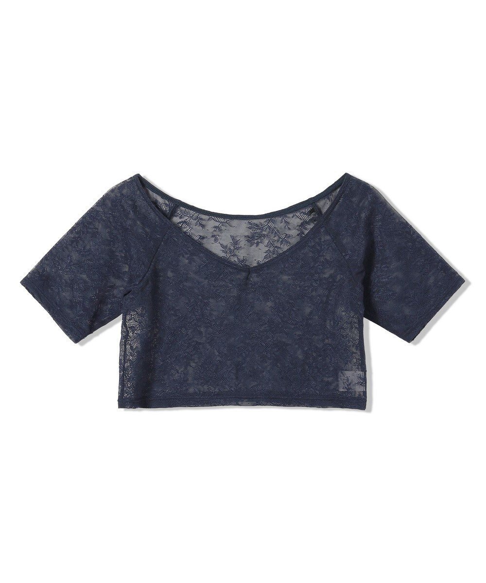 【チャコット/Chacott】のショートトップ インテリア・キッズ・メンズ・レディースファッション・服の通販 founy(ファニー) 　ファッション　Fashion　レディースファッション　WOMEN　トップス・カットソー　Tops/Tshirt　コンパクト　Compact　ショート　Short　ベビー　Baby　リーフ　Leaf　レース　Race　ネイビー|ID: prp329100004524737 ipo3291000000032004397
