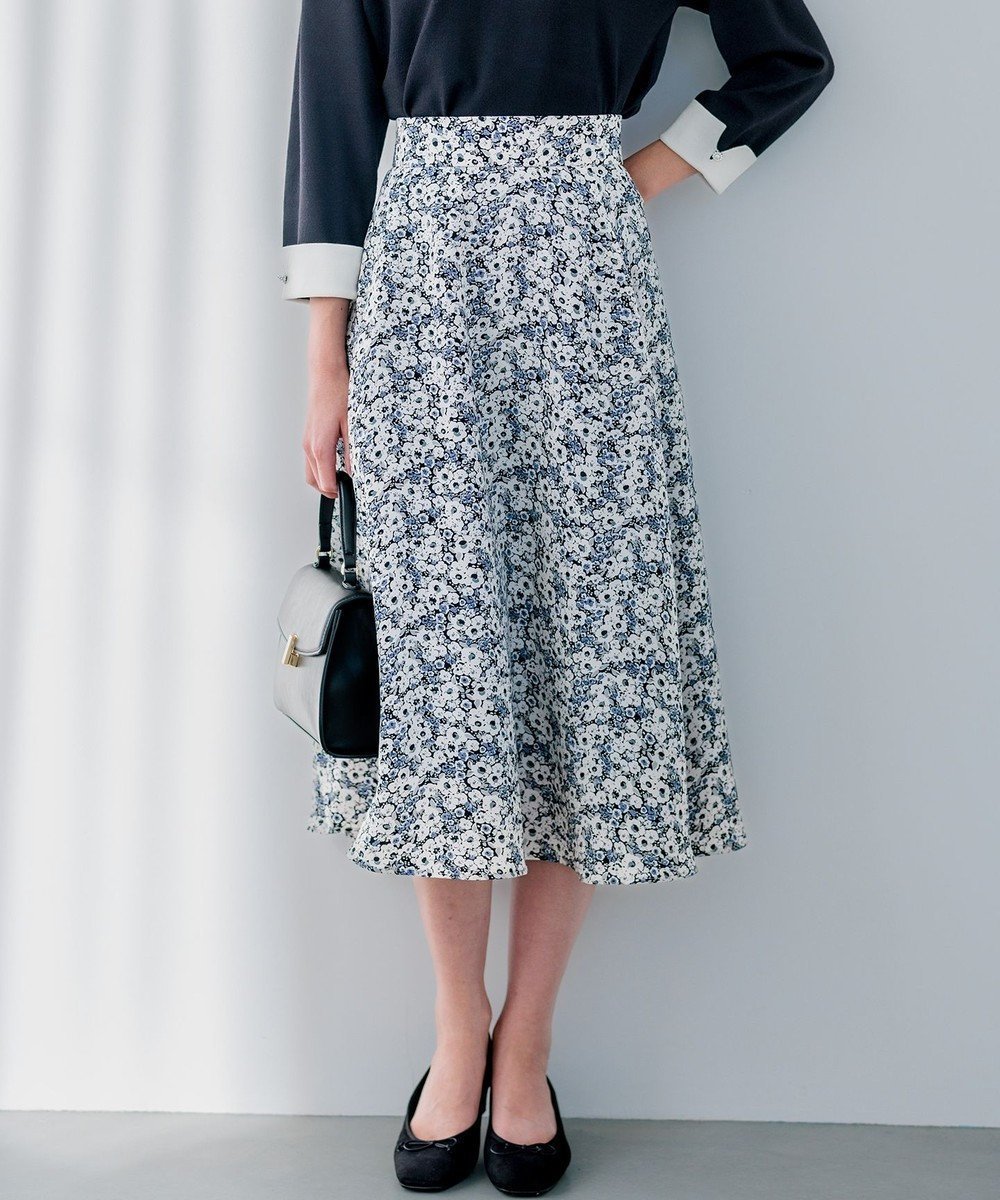 【組曲/KUMIKYOKU】のプランタンプリント フレアスカート 人気、トレンドファッション・服の通販 founy(ファニー) 　ファッション　Fashion　レディースファッション　Fashion for Women　スカート　Skirts　Aライン・フレアスカート　A-Line & Flared Skirts　春　Spring　クール　Cool, Chic　コンパクト　Compact, Small Size　シンプル　Simple, Minimal　ドレープ　Drape, Draping Fabric　フレア　Flare, Flared　プリント　Print, Printed Pattern　S/S・春夏　SS, Spring/Summer, Warm Season　夏　Summer　エレガント 上品　Elegant　 other-1|ID: prp329100004524756 ipo3291000000032640331