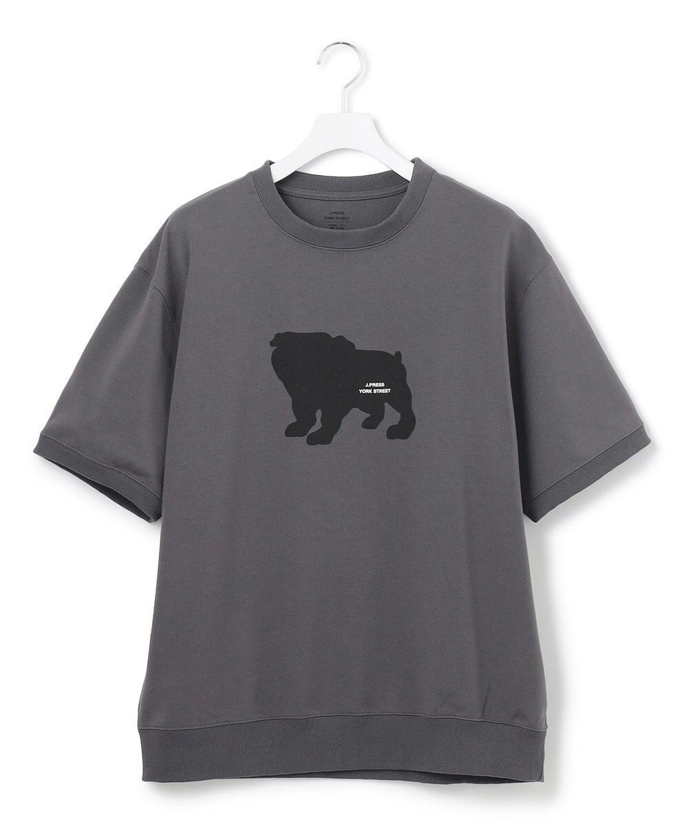 【ジェイプレスヨークストリート/J.PRESS YORK STREET】の【UNISEX】ブルドックプリントリブ Tシャツ インテリア・キッズ・メンズ・レディースファッション・服の通販 founy(ファニー) 　ファッション　Fashion　レディースファッション　WOMEN　トップス・カットソー　Tops/Tshirt　シャツ/ブラウス　Shirts/Blouses　ロング / Tシャツ　T-Shirts　カットソー　Cut and Sewn　ユニセックス　Unisex　カットソー　Cut And Sew　プリント　Print　夏　Summer　春　Spring　S/S・春夏　Ss・Spring/Summer　グレー系|ID: prp329100004524840 ipo3291000000032004814