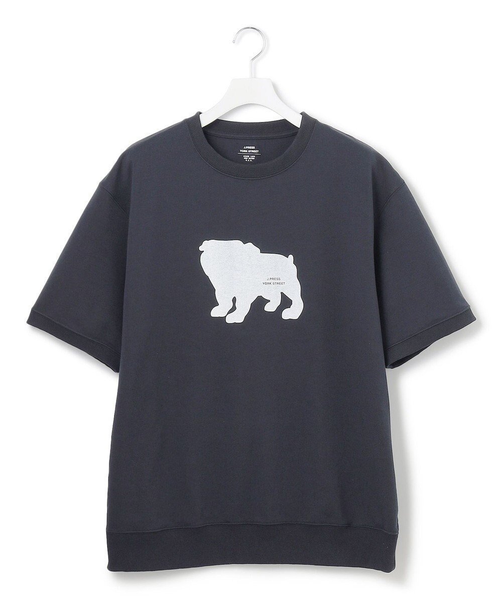 【ジェイプレスヨークストリート/J.PRESS YORK STREET】の【UNISEX】ブルドックプリントリブ Tシャツ インテリア・キッズ・メンズ・レディースファッション・服の通販 founy(ファニー) 　ファッション　Fashion　レディースファッション　WOMEN　トップス・カットソー　Tops/Tshirt　シャツ/ブラウス　Shirts/Blouses　ロング / Tシャツ　T-Shirts　カットソー　Cut and Sewn　ユニセックス　Unisex　カットソー　Cut And Sew　プリント　Print　夏　Summer　春　Spring　S/S・春夏　Ss・Spring/Summer　ネイビー系|ID: prp329100004524840 ipo3291000000032004821