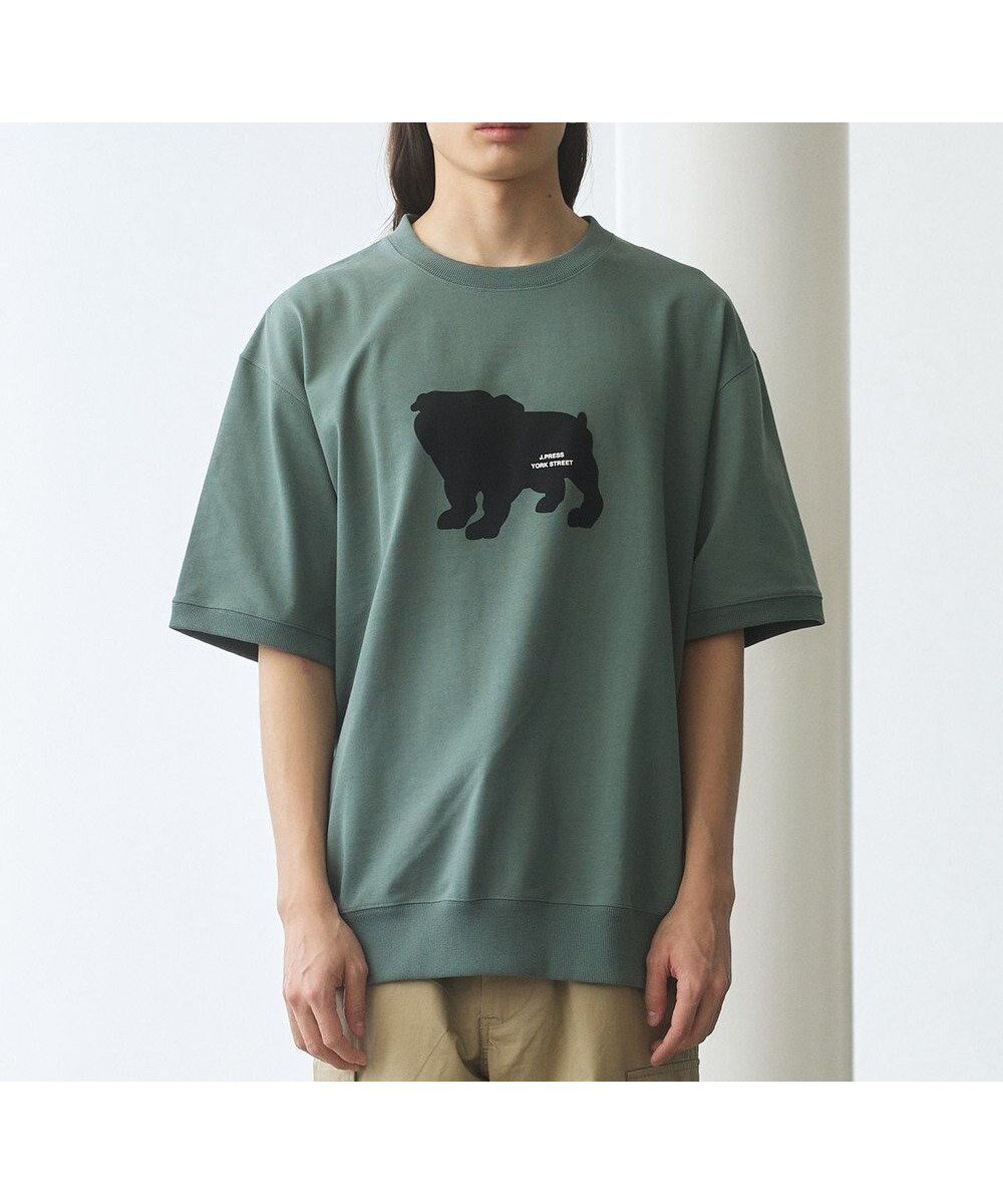 【ジェイプレスヨークストリート/J.PRESS YORK STREET】の【UNISEX】ブルドックプリントリブ Tシャツ インテリア・キッズ・メンズ・レディースファッション・服の通販 founy(ファニー) 　ファッション　Fashion　レディースファッション　Ladies' Fashion Online　トップス・カットソー　Tops/Tshirt　シャツ/ブラウス　Shirts/Blouses　ロング / Tシャツ　T-Shirts　カットソー　Cut and Sewn　ユニセックス　Unisex　カットソー　Cut And Sew　プリント　Print　夏　Summer　春　Spring　S/S・春夏　Ss・Spring/Summer　ライトグリーン系|ID: prp329100004524840 ipo3291000000032685906