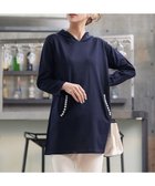 【ティアクラッセ/Tiaclasse】の【洗える】パールポケット付きニットチュニックパーカー ネイビー|ID: prp329100004524843 ipo3291000000032004835