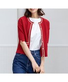 【エニィ スィス/any SiS】の【UVカット・洗える】リンクスバイカラー カーディガン レッド×ライトベージュ|ID: prp329100004524848 ipo3291000000032297242