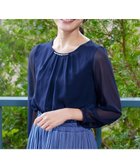 【ティアクラッセ/Tiaclasse】の【洗える】ドビーシフォンパールブラウス ネイビー|ID: prp329100004524884 ipo3291000000032660525