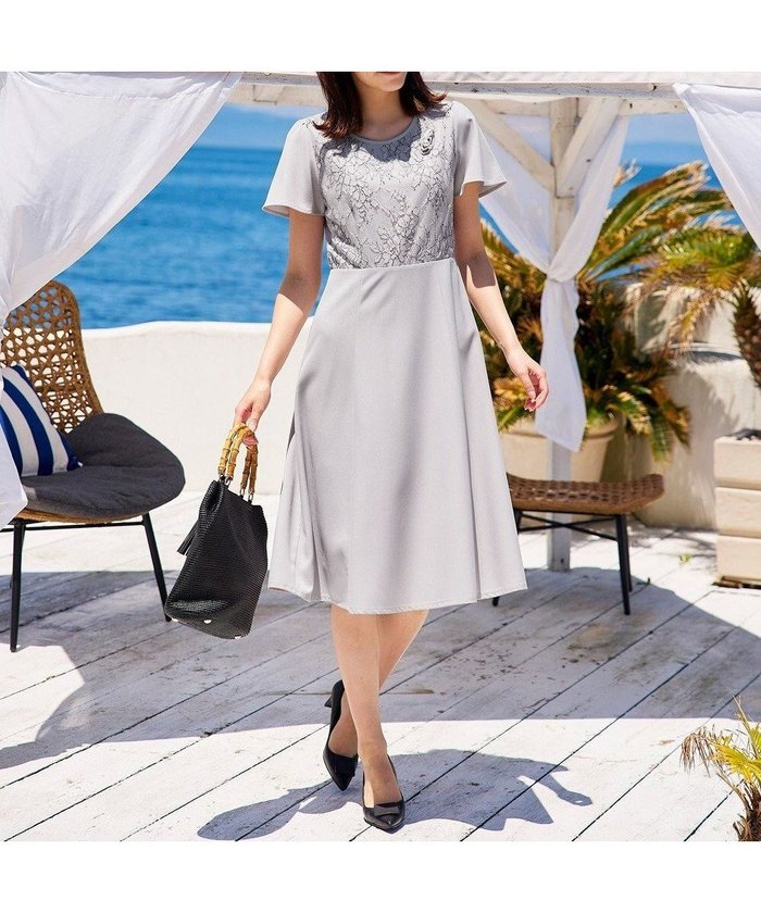 【ティアクラッセ/Tiaclasse】の【洗える】フレアスリーブレースコンビワンピース インテリア・キッズ・メンズ・レディースファッション・服の通販 founy(ファニー) https://founy.com/ ファッション Fashion レディースファッション Fashion for Women ワンピース Dresses スリーブ Sleeve, Long Sleeve / Short Sleeve フェミニン Feminine, Girly フレア Flare, Flared ポケット Pocket, Pocket Detail ラウンド Round, Round Neck レース Lace, Lace Fabric エレガント 上品 Elegant 二次会 After Party 夏 Summer 春 Spring S/S・春夏 SS, Spring/Summer, Warm Season 洗える Machine Washable |ID: prp329100004524917 ipo3291000000035914073