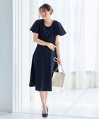 【ティアクラッセ/Tiaclasse】の【洗える】フレアスリーブレースコンビワンピース ネイビー|ID: prp329100004524917 ipo3291000000035914080