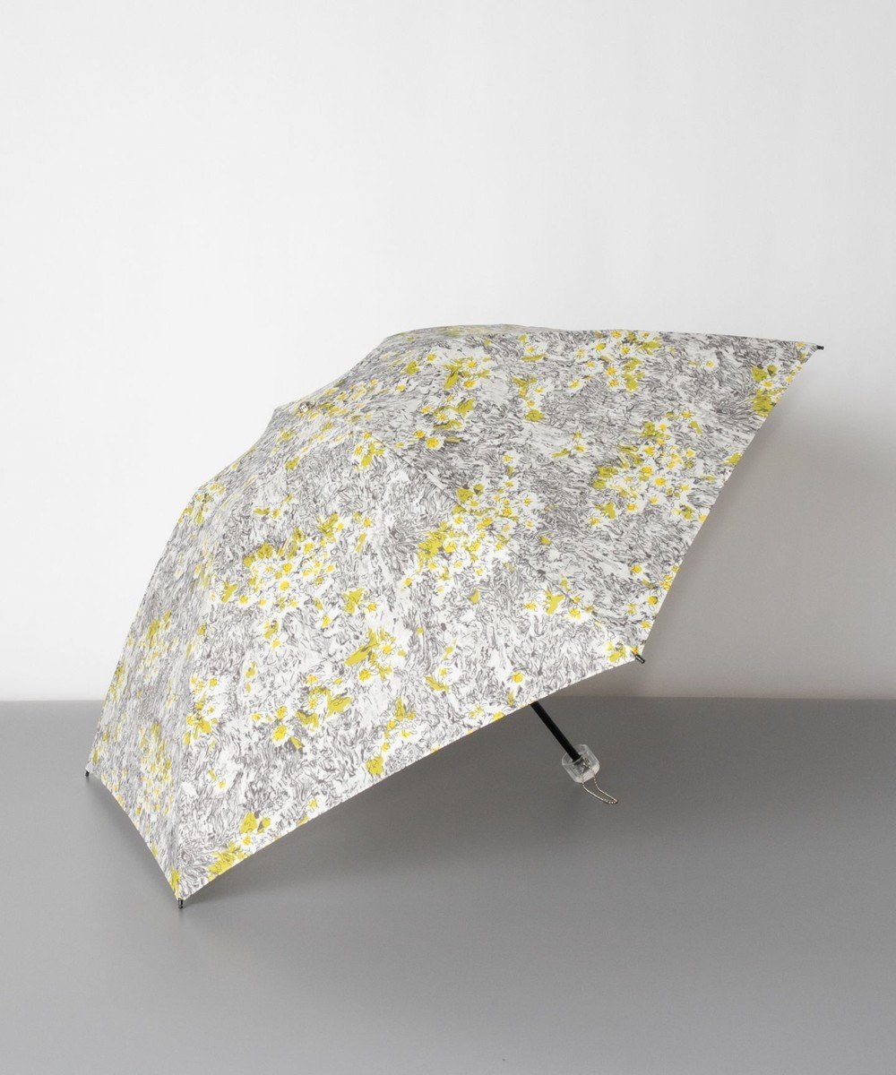 【アウロラ/AURORA】のJILL STUART ジル スチュアート アブストラクトフラワー柄 雨傘(クイックオープン折り畳みミニ傘) インテリア・キッズ・メンズ・レディースファッション・服の通販 founy(ファニー) 　ファッション　Fashion　レディースファッション　WOMEN　傘 / レイングッズ　Umbrellas/Rainwear　フラワー　Flower　プリント　Print　リボン　Ribbon　傘　Umbrella　イエローxシルバーグレー|ID: prp329100004524930 ipo3291000000032005266