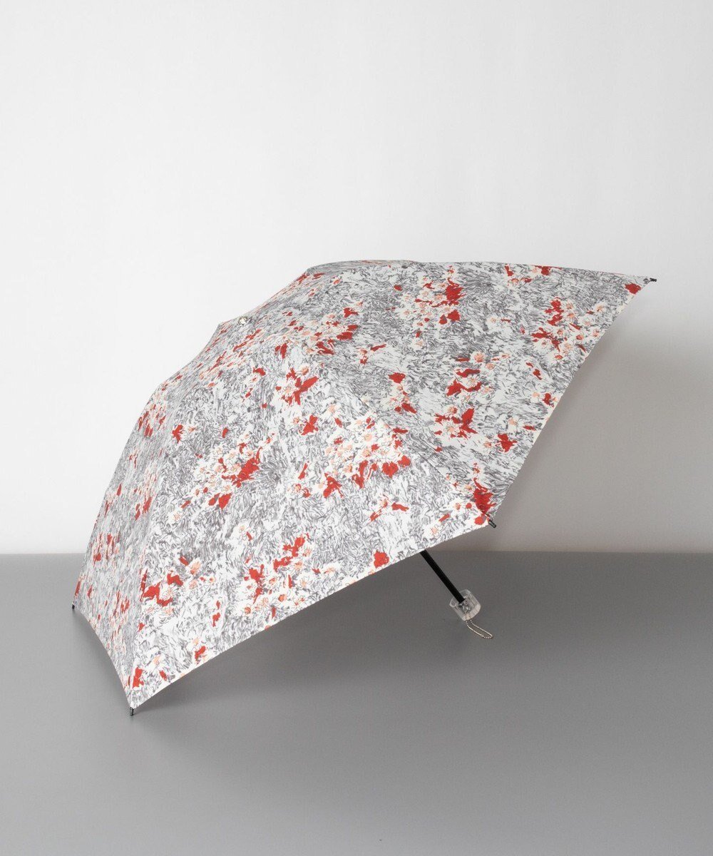 【アウロラ/AURORA】のJILL STUART ジル スチュアート アブストラクトフラワー柄 雨傘(クイックオープン折り畳みミニ傘) インテリア・キッズ・メンズ・レディースファッション・服の通販 founy(ファニー) 　ファッション　Fashion　レディースファッション　WOMEN　傘 / レイングッズ　Umbrellas/Rainwear　フラワー　Flower　プリント　Print　リボン　Ribbon　傘　Umbrella　レッドxミディアムグレー|ID: prp329100004524930 ipo3291000000032005267
