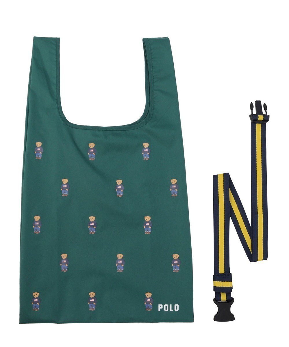 【ムーンバット/MOONBAT】のPOLO RALPH LAUREN ベルト付きレインバッグ ポロベア総柄/撥水 透湿 インテリア・キッズ・メンズ・レディースファッション・服の通販 founy(ファニー) 　ファッション　Fashion　レディースファッション　WOMEN　ベルト　Belts　アイビー　Ivy　ストライプ　Stripe　ニューヨーク　New York　プリント　Print　グリーン|ID: prp329100004524933 ipo3291000000032005284