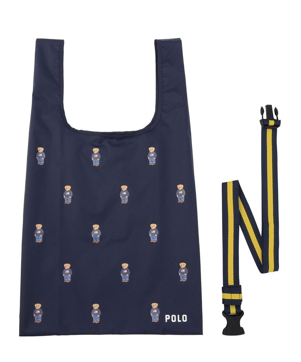 【ムーンバット/MOONBAT】のPOLO RALPH LAUREN ベルト付きレインバッグ ポロベア総柄/撥水 透湿 インテリア・キッズ・メンズ・レディースファッション・服の通販 founy(ファニー) 　ファッション　Fashion　レディースファッション　WOMEN　ベルト　Belts　アイビー　Ivy　ストライプ　Stripe　ニューヨーク　New York　プリント　Print　ネイビーブルー|ID: prp329100004524933 ipo3291000000032005286
