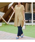 【ティアクラッセ/Tiaclasse】の【洗える】フレンチスリーブリネンチュニックシャツ イエロー|ID: prp329100004524942 ipo3291000000032005336
