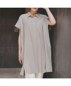 【ティアクラッセ/Tiaclasse】の【洗える】フレンチスリーブリネンチュニックシャツ ベージュ|ID: prp329100004524942 ipo3291000000032005337