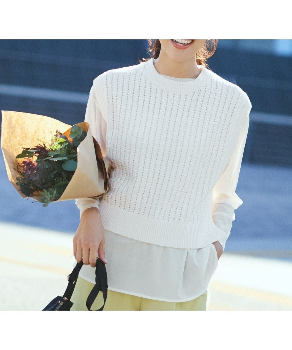 【エニー/ANY】のパターンメッシュニットベスト 人気、トレンドファッション・服の通販 founy(ファニー) ファッション Fashion レディースファッション Fashion for Women アウター Coat / Outerwear Collection トップス・カットソー Cut & Sew Tops ニット Knit Tops & Sweaters ベスト&ジレ / 重ね着スタイル Vests & Gilets おすすめ Recommended / Our Picks アイレット Eyelet Lace シンプル Simple, Minimal デニム Denim, Jeans Material ベスト Vest, Waistcoat ベーシック Basic, Essential 夏 Summer 春 Spring S/S・春夏 SS, Spring/Summer, Warm Season other-1|ID: prp329100004524954 ipo3291000000033641318