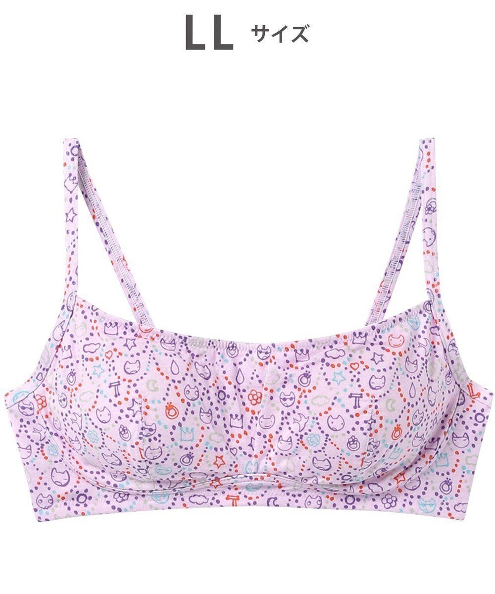 【ツモリチサト スリープ/tsumori chisato SLEEP】のツモリチサト ノンワイヤーブラ ブラジャー 綿100%(パッド受け) レディース UBX561 /ワコール インテリア・キッズ・メンズ・レディースファッション・服の通販 founy(ファニー) 　ファッション　Fashion　レディースファッション　WOMEN　カラフル　Colorful　スカラップ　Scalloped　ストレッチ　Stretch　ネコ　Cat　パジャマ　Pajamas　ブラジャー　Bra　ラップ　Wrap　パープル|ID: prp329100004524970 ipo3291000000032005444