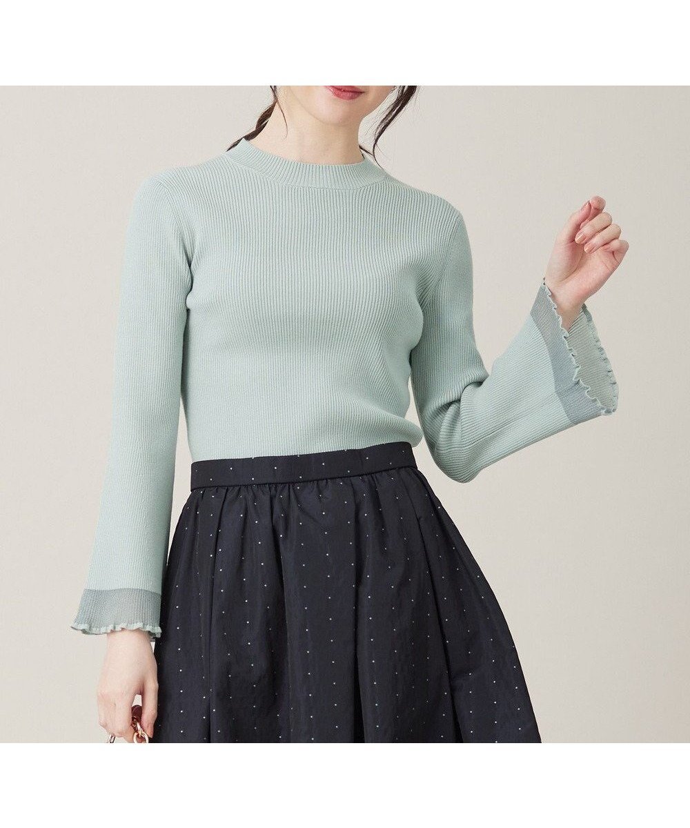 【エニィ スィス/any SiS】の【洗える】シアーディテール ニット インテリア・キッズ・メンズ・レディースファッション・服の通販 founy(ファニー) 　ファッション　Fashion　レディースファッション　WOMEN　トップス・カットソー　Tops/Tshirt　ニット　Knit Tops　インナー　Inner　シアー　Sheer　ストレッチ　Stretch　スリーブ　Sleeve　セーター　Sweater　トレンド　Trend　フレア　Flare　リブニット　Rib Knit　エレガント 上品　Elegant　NEW・新作・新着・新入荷　New Arrivals　洗える　Washable　A/W・秋冬　Aw・Autumn/Winter・Fw・Fall-Winter　ミント|ID: prp329100004524999 ipo3291000000032005575
