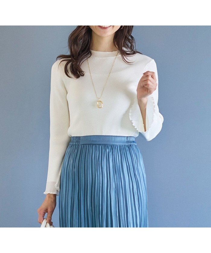 【エニィ スィス/any SiS】の【洗える】シアーディテール ニット インテリア・キッズ・メンズ・レディースファッション・服の通販 founy(ファニー) https://founy.com/ ファッション Fashion レディースファッション Fashion for Women トップス・カットソー Cut & Sew Tops ニット Knit Tops & Sweaters インナー Innerwear シアー Sheer, See-Through ストレッチ Stretch, Stretchy Fabric スリーブ Sleeve, Long Sleeve / Short Sleeve セーター Sweater, Knitwear トレンド Trend, Trending Now フレア Flare, Flared リブニット Rib Knit, Ribbed Knit エレガント 上品 Elegant 新作・新入荷 New Arrivals / New In 洗える Machine Washable A/W・秋冬 Autumn/Winter |ID: prp329100004524999 ipo3291000000033591880