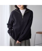 【エニー/ANY】のスウェットライクハーフジップニット ブラック|ID: prp329100004525014 ipo3291000000035627918