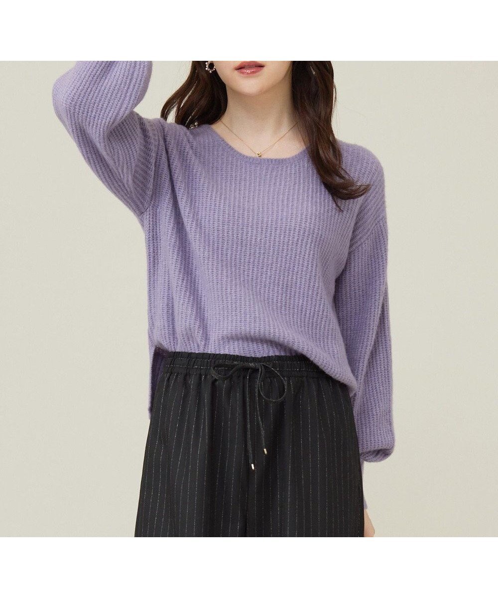 【エニィ スィス/any SiS】の【洗える】エアリーアンゴラブレンド ニット インテリア・キッズ・メンズ・レディースファッション・服の通販 founy(ファニー) 　ファッション　Fashion　レディースファッション　WOMEN　トップス・カットソー　Tops/Tshirt　ニット　Knit Tops　アンゴラ　Angola　セーター　Sweater　チュール　Tulle　洗える　Washable　A/W・秋冬　Aw・Autumn/Winter・Fw・Fall-Winter　モーヴ|ID: prp329100004525067 ipo3291000000032005897