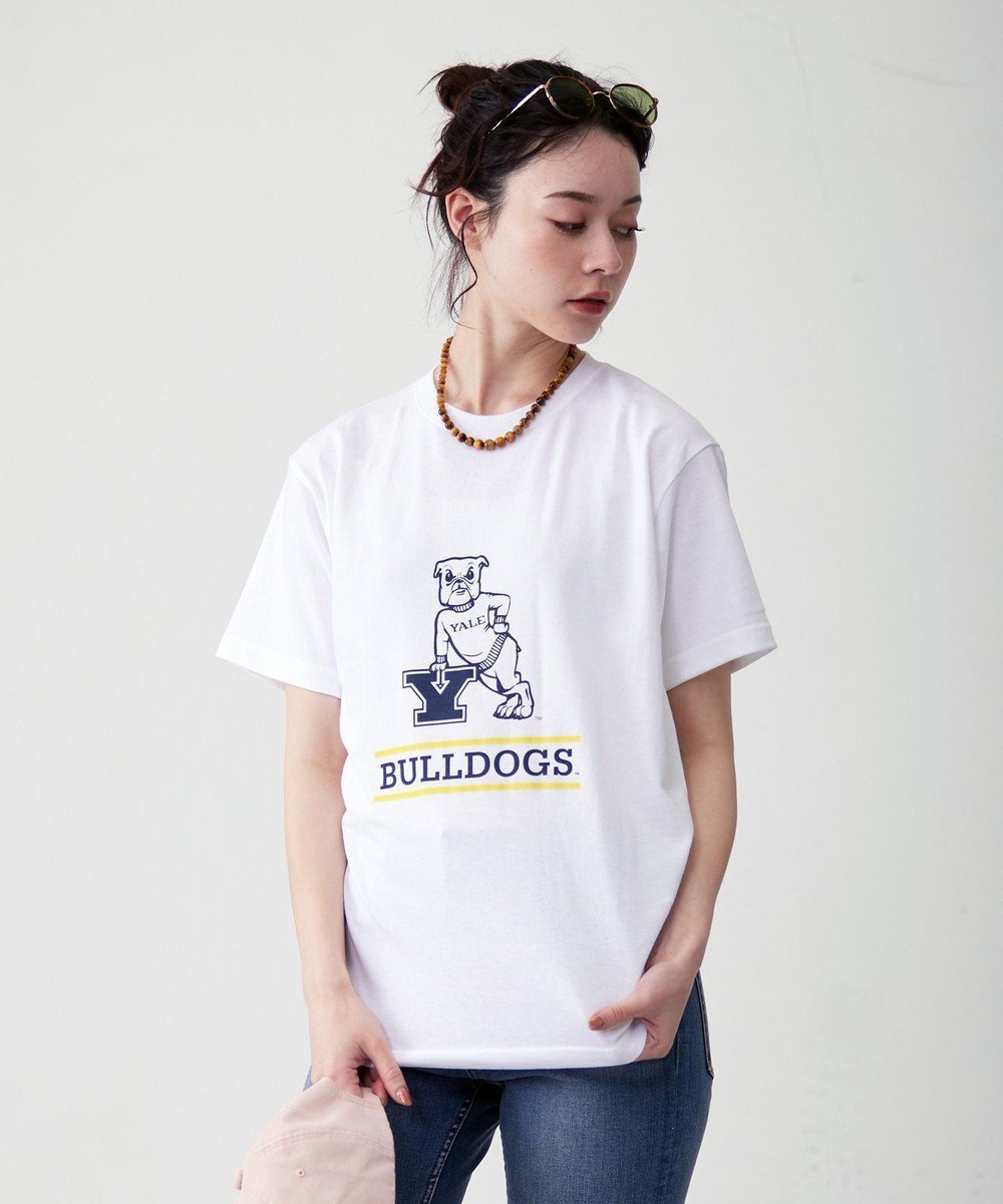 【ジェイプレスヨークストリート/J.PRESS YORK STREET】の【UNISEX】YALE × J.PRESS YORK STREET コラボTシャツ インテリア・キッズ・メンズ・レディースファッション・服の通販 founy(ファニー) 　ファッション　Fashion　レディースファッション　WOMEN　トップス・カットソー　Tops/Tshirt　シャツ/ブラウス　Shirts/Blouses　ロング / Tシャツ　T-Shirts　カットソー　Cut and Sewn　ユニセックス　Unisex　アメリカン　American　カットソー　Cut And Sew　コラボ　Collaboration　人気　Popularity　夏　Summer　春　Spring　S/S・春夏　Ss・Spring/Summer　ホワイト系|ID: prp329100004525073 ipo3291000000032005918