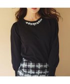 【フェルゥ/Feroux】の【洗える】ビジュー襟 プルオーバーニット ブラック系|ID: prp329100004525090 ipo3291000000032005989