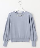 【フェルゥ/Feroux】の【洗える】ビジュー襟 プルオーバーニット ブルー系|ID: prp329100004525090 ipo3291000000032005994