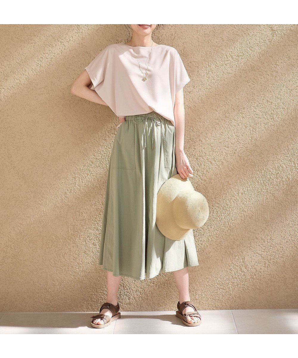 【エニィファム/any FAM】の【洗濯機可/ウエストゴム】ナイロンベイカーフレアスカート 人気、トレンドファッション・服の通販 founy(ファニー) 　ファッション　Fashion　レディースファッション　WOMEN　スカート　Skirt　Aライン/フレアスカート　Flared A-Line Skirts　おすすめ　Recommend　サンダル　Sandals　シンプル　Simple　スニーカー　Sneakers　フレア　Flare　フロント　Front　夏　Summer　春　Spring　S/S・春夏　Ss・Spring/Summer　 other-1|ID: prp329100004525094 ipo3291000000032006005