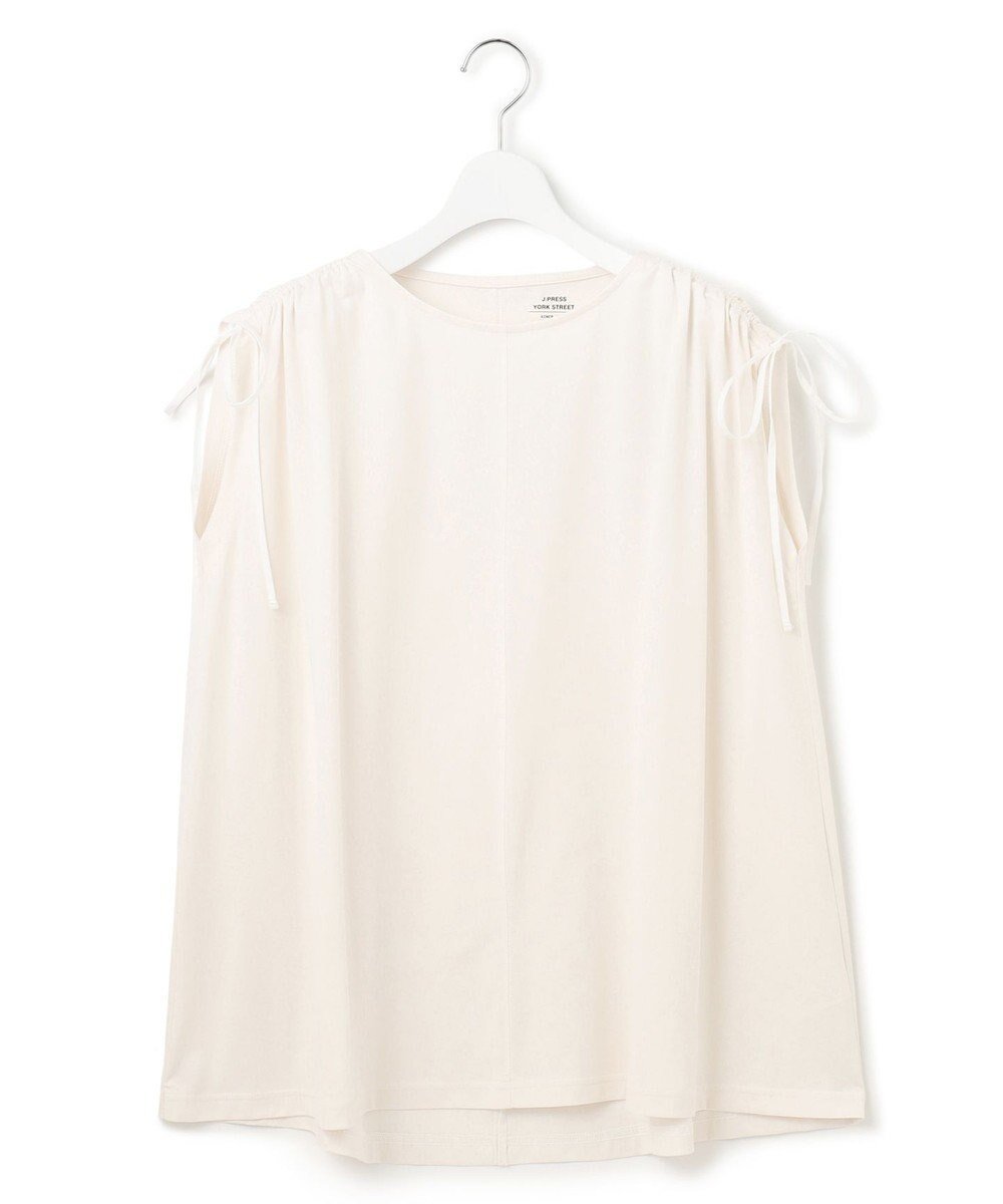 【ジェイプレスヨークストリート/J.PRESS YORK STREET】の【WOMEN】【SMOOTH JERSEY】ショルダー シャーリング プルオーバー インテリア・キッズ・メンズ・レディースファッション・服の通販 founy(ファニー) 　ファッション　Fashion　レディースファッション　Ladies' Fashion Online　トップス・カットソー　Tops/Tshirt　シャツ/ブラウス　Shirts/Blouses　ロング / Tシャツ　T-Shirts　プルオーバー　Pullover　カットソー　Cut and Sewn　カットソー　Cut And Sew　シャーリング　Shirring　ショルダー　Shoulder　タンク　Tank　夏　Summer　春　Spring　S/S・春夏　Ss・Spring/Summer　ホワイト系|ID: prp329100004525103 ipo3291000000032565960