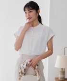 【エニィ スィス/any SiS】の【洗える】ダブルボタンフレンチスリーブ ブラウス 人気、トレンドファッション・服の通販 founy(ファニー) ファッション Fashion レディースファッション Fashion for Women トップス・カットソー Cut & Sew Tops シャツ・ブラウス・オフィスカジュアル Elegant Blouses & Button-Ups おすすめ Recommended / Our Picks なめらか Smooth, Silky Texture インナー Innerwear スタンド Stand Collar, Upright Stand フロント Front, Front Design ラウンド Round, Round Neck 夏 Summer 春 Spring S/S・春夏 SS, Spring/Summer, Warm Season 洗える Machine Washable thumbnail オフ|ID: prp329100004525107 ipo3291000000034941142