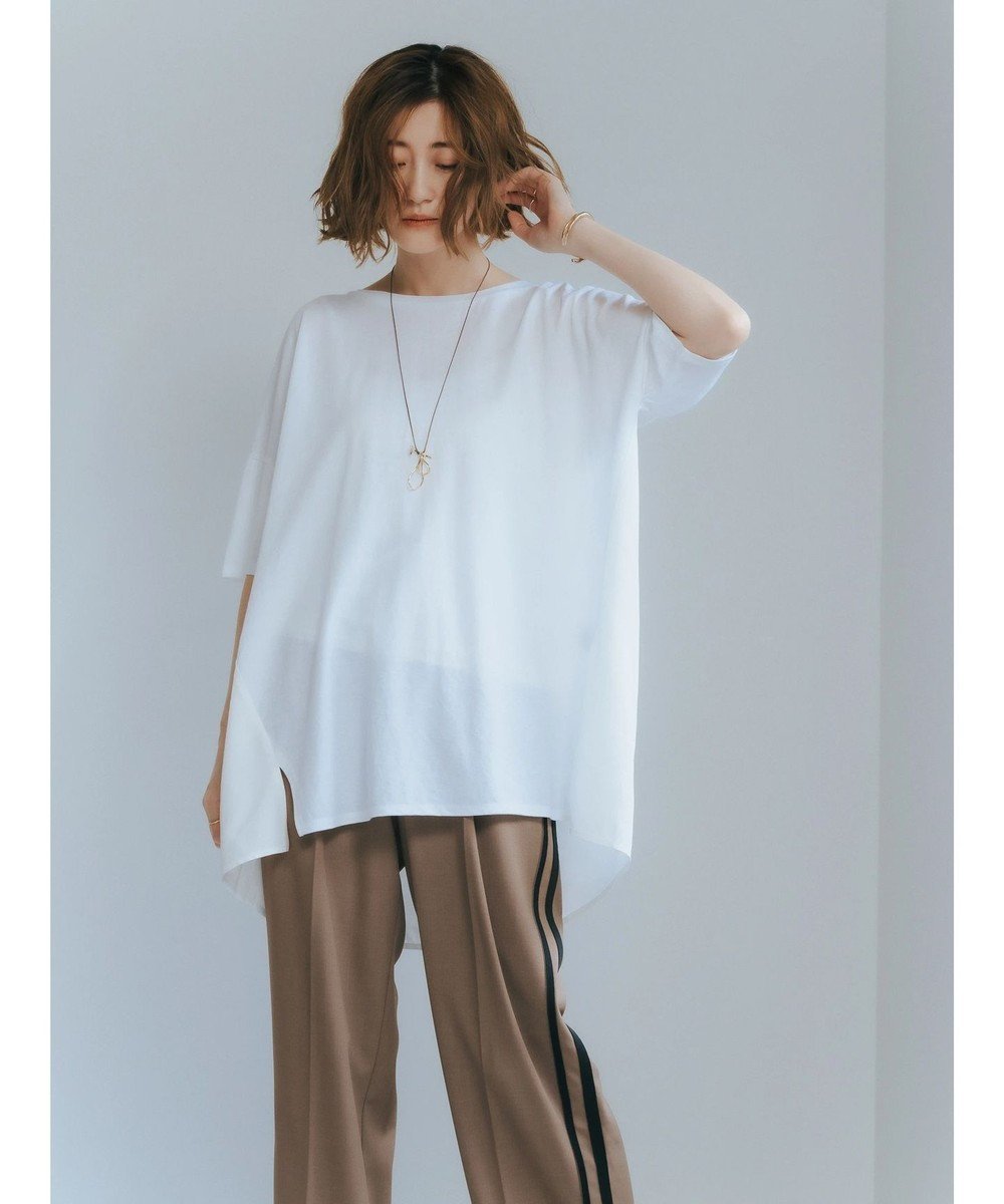 【イェッカ ヴェッカ/YECCA VECCA】の異素材切替タックデザインカットソー 人気、トレンドファッション・服の通販 founy(ファニー) 　ファッション　Fashion　レディースファッション　WOMEN　トップス・カットソー　Tops/Tshirt　シャツ/ブラウス　Shirts/Blouses　ロング / Tシャツ　T-Shirts　カットソー　Cut and Sewn　カットソー　Cut And Sew　フロント　Front　ポケット　Pocket　リラックス　Relax　切替　Switching　夏　Summer　春　Spring　S/S・春夏　Ss・Spring/Summer　 other-1|ID: prp329100004525183 ipo3291000000032006383