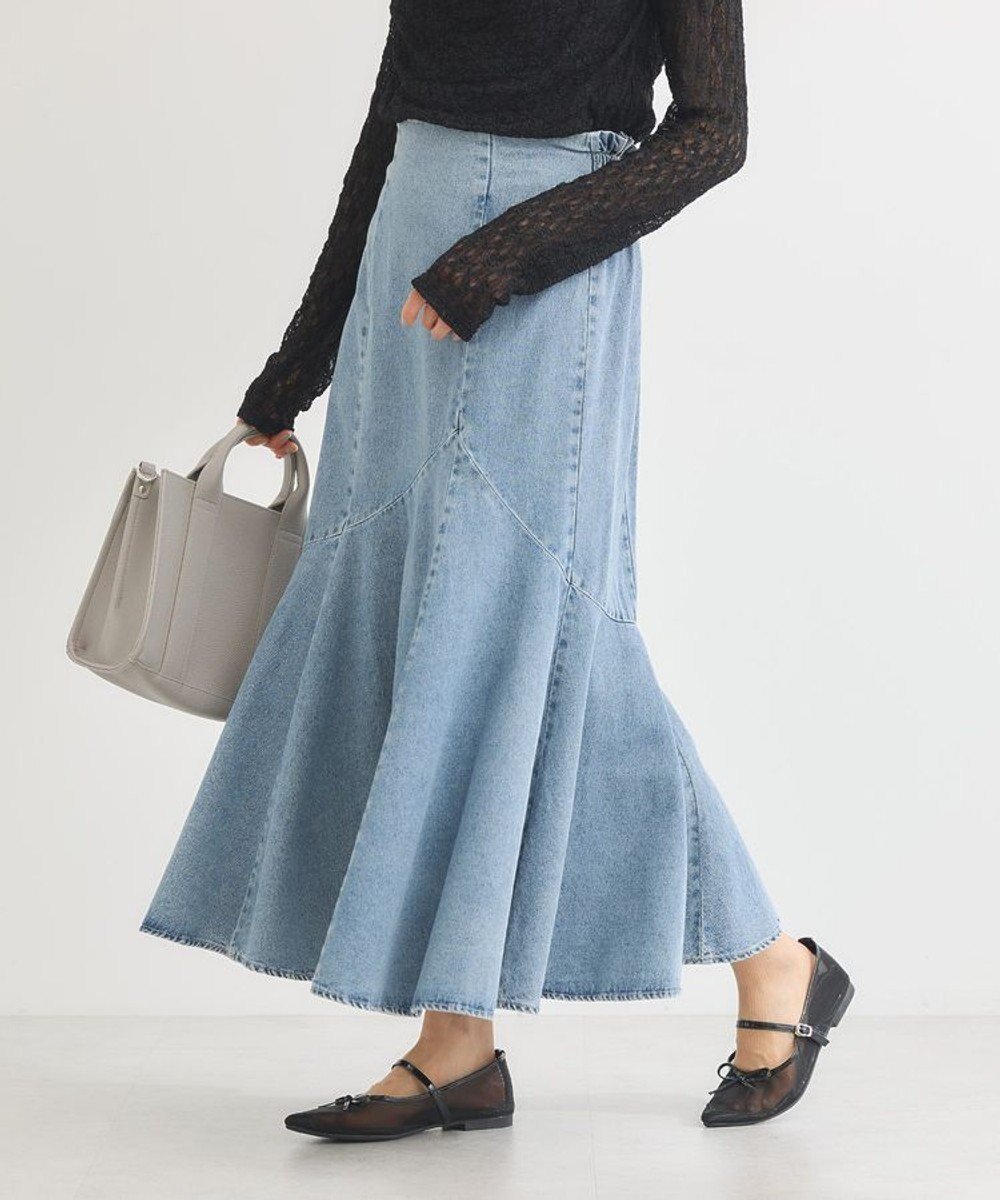 【グリーンパークス/Green Parks】の・ELENCARE DUE デニムマーメイドスカート インテリア・キッズ・メンズ・レディースファッション・服の通販 founy(ファニー) 　ファッション　Fashion　レディースファッション　WOMEN　スカート　Skirt　おすすめ　Recommend　アシンメトリー　Asymmetry　スタイリッシュ　Stylish　デニム　Denim　ポケット　Pocket　マーメイド　Mermaid　夏　Summer　春　Spring　S/S・春夏　Ss・Spring/Summer　Light Indigo|ID: prp329100004525253 ipo3291000000032006665