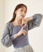 【フェルゥ/Feroux】の【洗える】シフォンスリーブドッキング ニット ブルー系|ID: prp329100004525262 ipo3291000000032006704