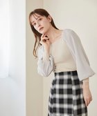 【フェルゥ/Feroux】の【洗える】シフォンスリーブドッキング ニット ベージュ系|ID: prp329100004525262 ipo3291000000032006705