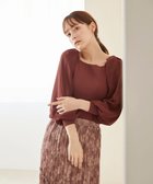 【フェルゥ/Feroux】の【洗える】シフォンスリーブドッキング ニット ダークブラウン系|ID: prp329100004525262 ipo3291000000032006706